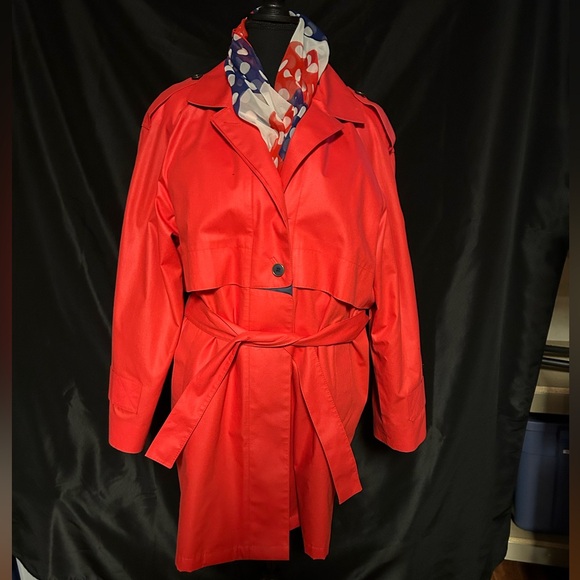 London Fog Trench Coat - Red  Size - Picture 1 of 7